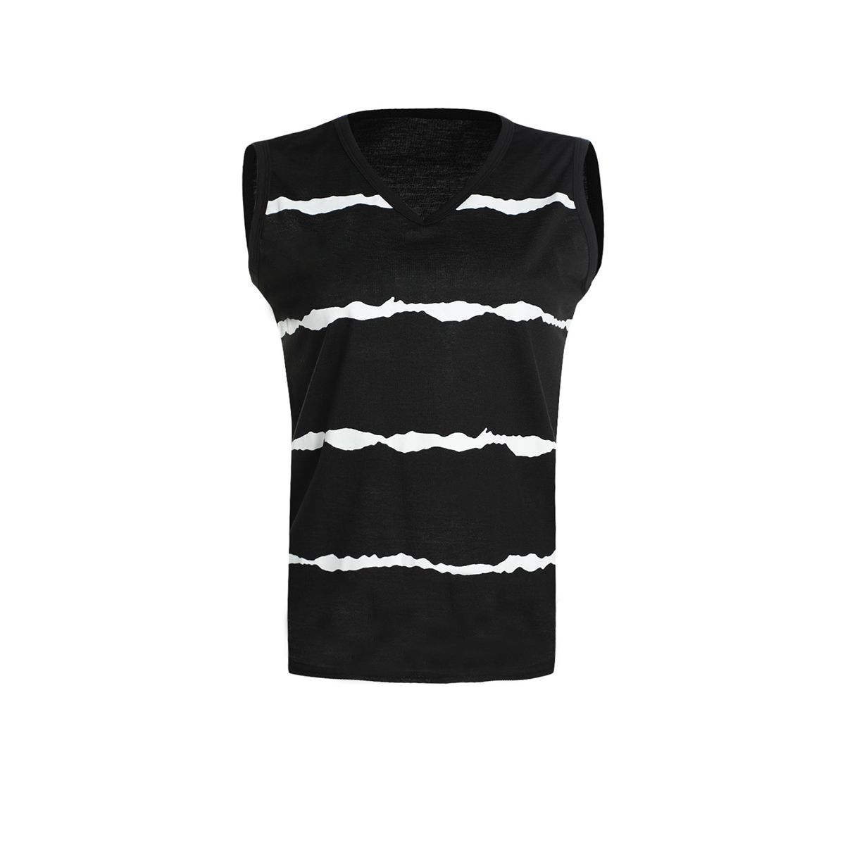 Women Summer Sleeveless T-shirt, Adults Casual Striped Pattern V-neck Tank Tops (Green, Black, Pink, Navy Blue)