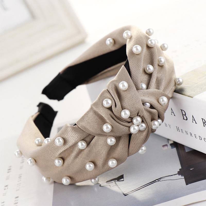 【BestGO】High Quality Korean Creative New Pearl Headband for Women Classic Solid Color Bead WiSited Lady Hair Hoop Headband Headwear