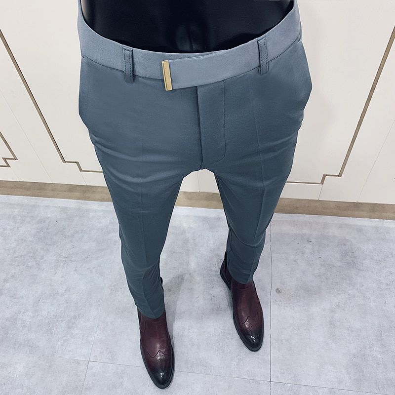 Spring 2021 New Men's Suit Pants Fashion Business Casual Slim Dress Pants Men's Street Wear Social Formal Pantalon Clothing