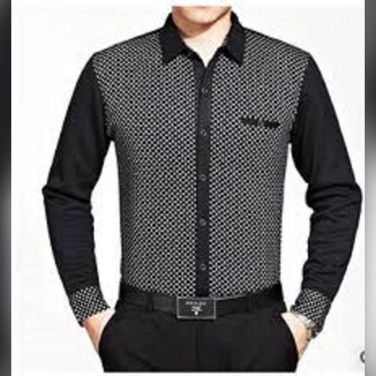 New Collection Stylist Black Ball Print  Cotton Full Sleeve Casual Shirt for Men