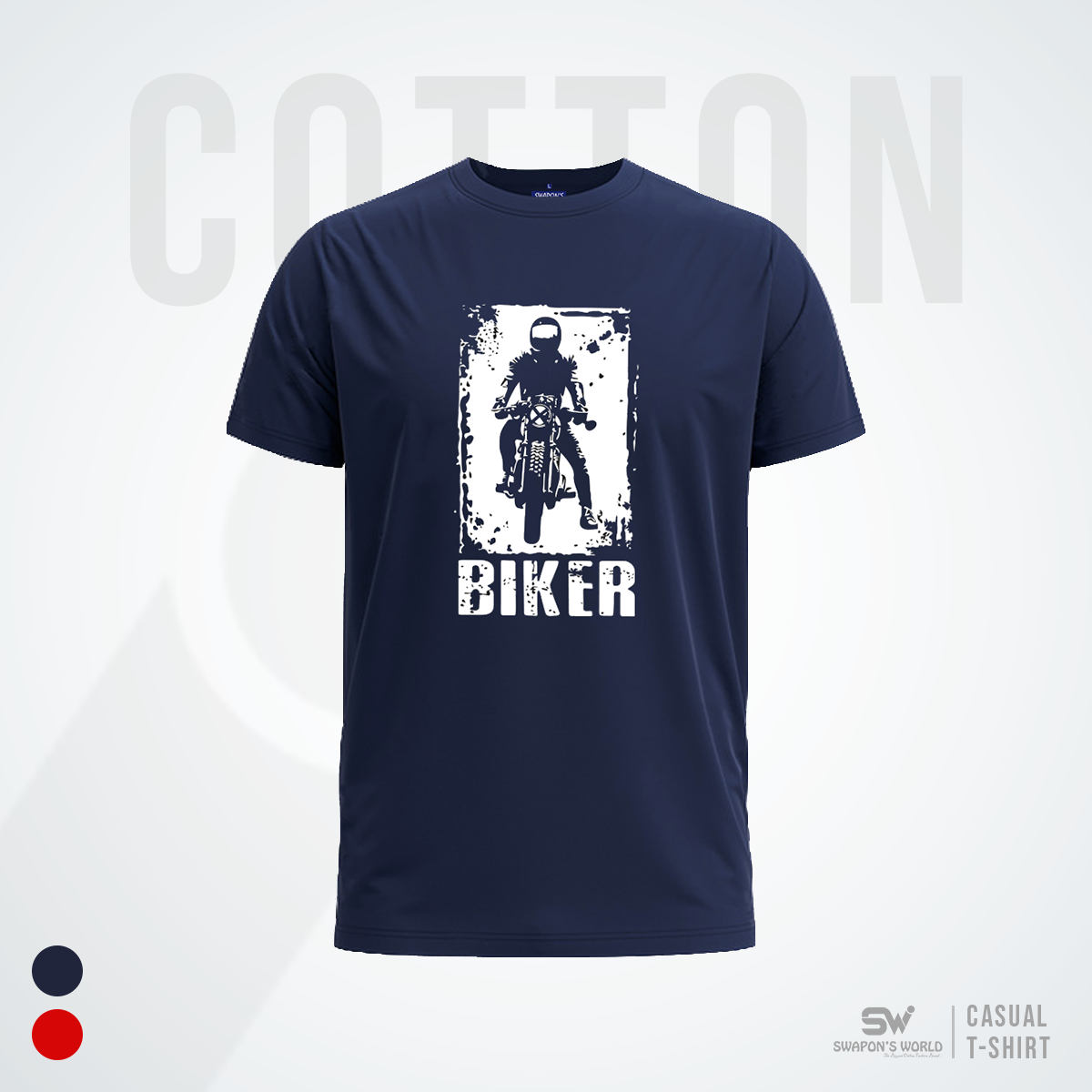 Navy Cotton Half Sleeve T-Shirt for Men Code- SW10014T - T Shirt For Men