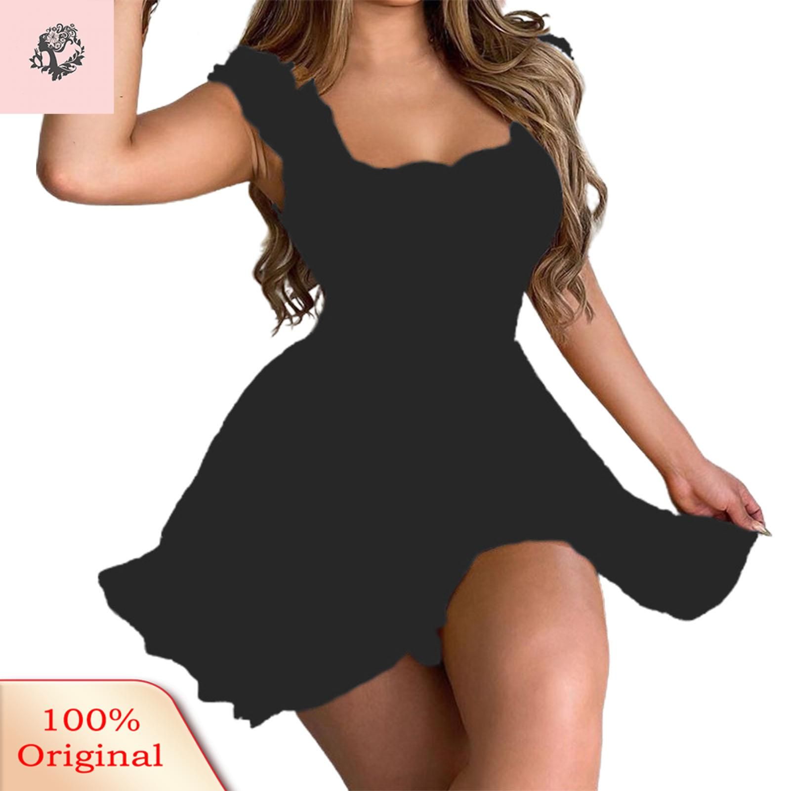 Sunnyheart Party Dress Short Sleeve Contrast Color Flowerni Dress