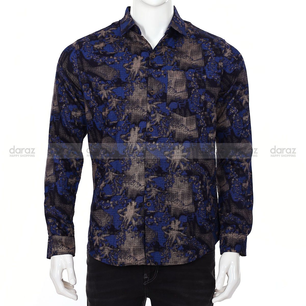 Stylish Mens Special Printed Shatton Cotton Long Sleeve Casual Shirts
