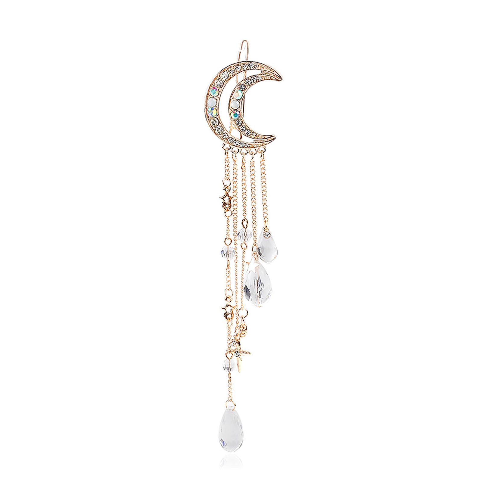 Hair Barrette Luxury Rhinestone Beads Tassel Hair Barrette