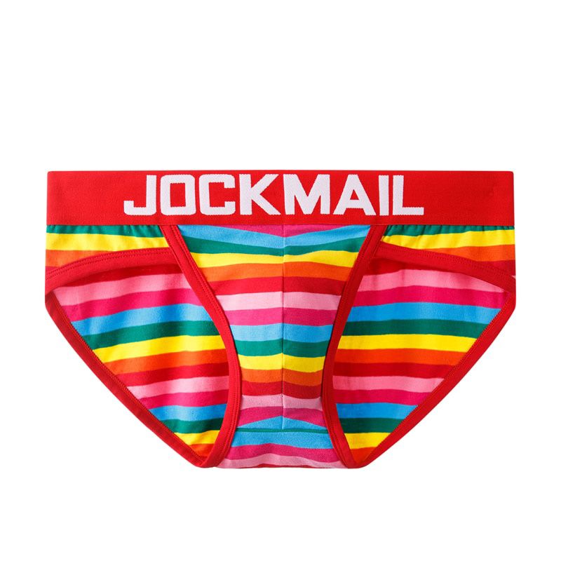 JOCKMAIL Men Briefs Sexy Breathable Rainstripes Underpants Comfortable Shorts Cueca Gay Male Panties Hot