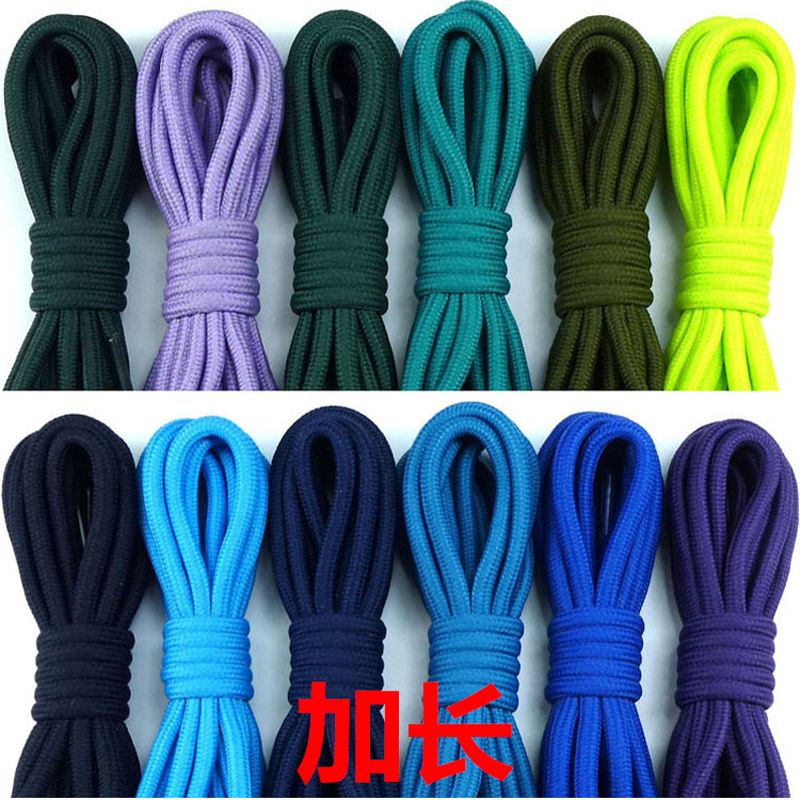 Polyester round Thick0.5cmLengthened Leather Shoe Lace Mountaineering Boots Shoelace High-Top Shoelace Sky Blue Purple