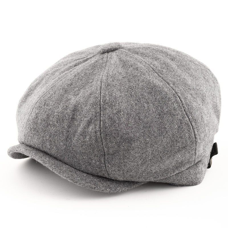 Big Bone Men Winter Large Size Octagonal cap Warm Felt Ivy Hats Lady Wool Beret Plus Size Newsboy Caps 58cm 60cm 62cm