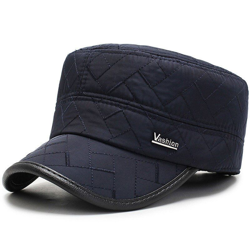 [NORTHWOOD] High Men's Baseball Cap With Ear Flaps Winter Hat Flat Top Snapback Bone Trucker Caps