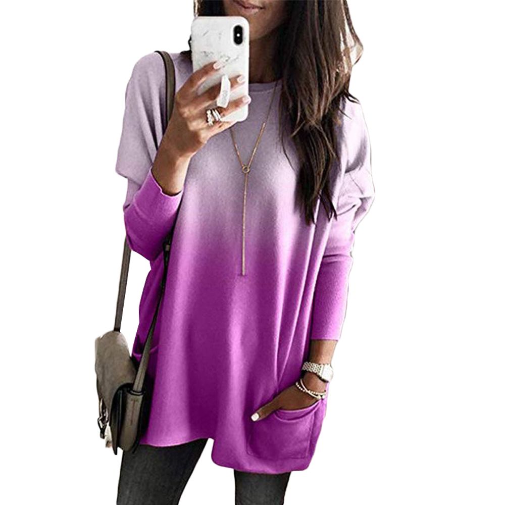 Women Long Sleeve Tunic Tops, Oversized Casual Baggy Sweater Blouses Sweatshirts with Pockets