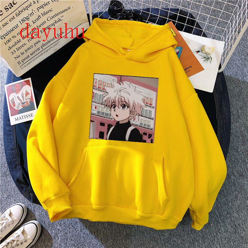 Hunter X Hunter ua Zoldyck Devil Eye Print Anime Hoodies Men Uni Streetwear Kawaii Hisoka Sweatshirt  Hop Hoody Male