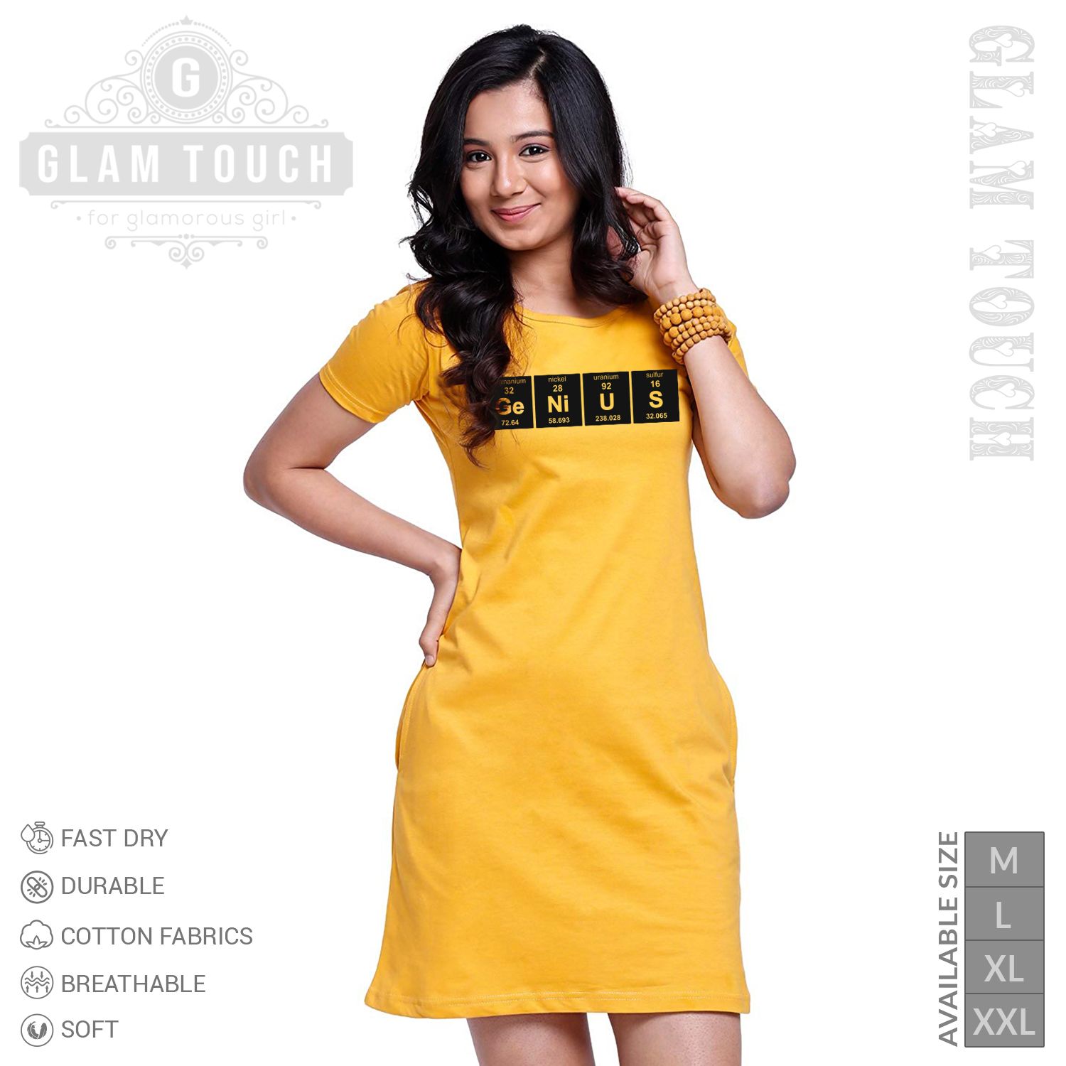 Glam Touch Stylish Long T-Shirt For Women