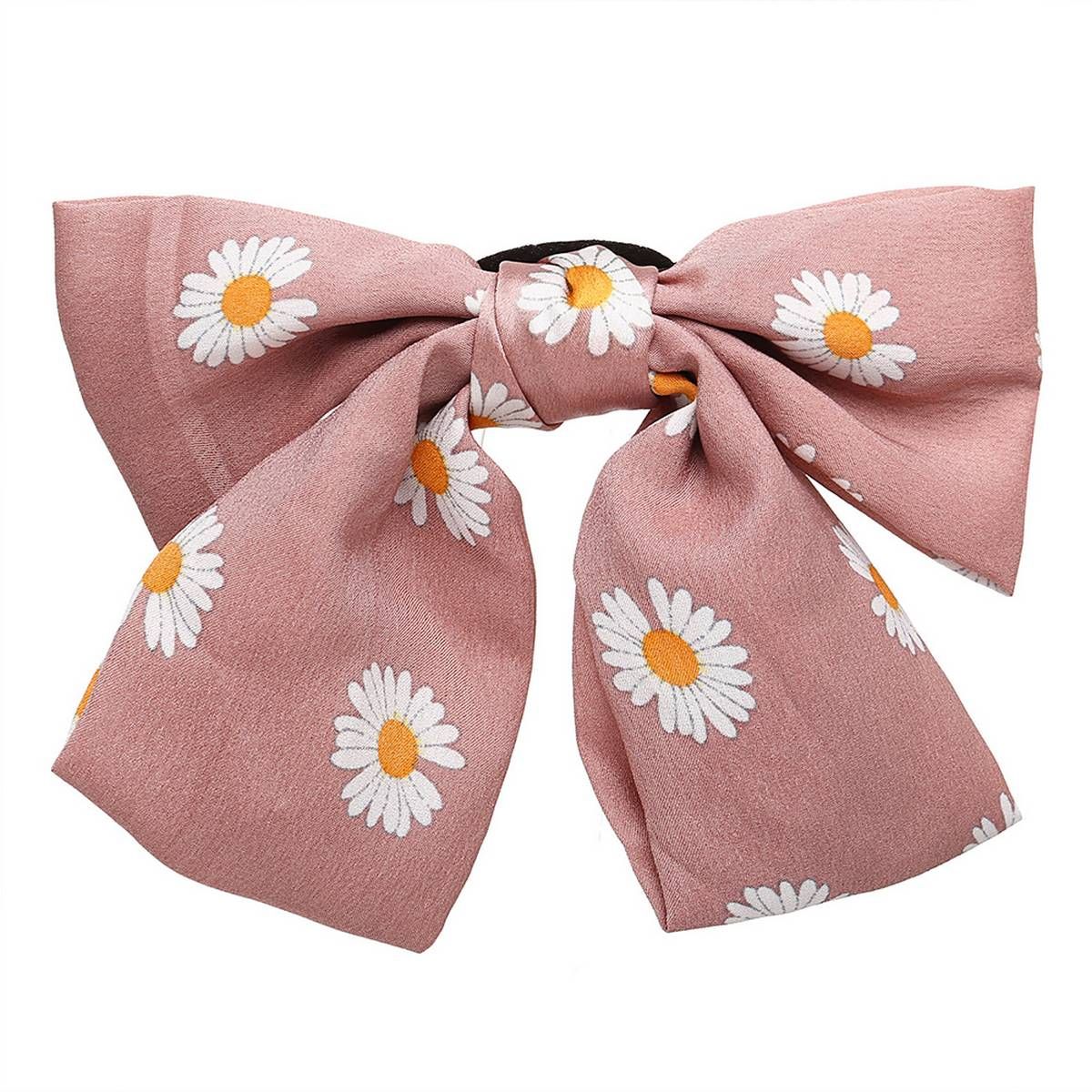 Yfashion Women Hair Pin Top Clip Daisy Big Bowknot Spring Clip Headwear color:Pink