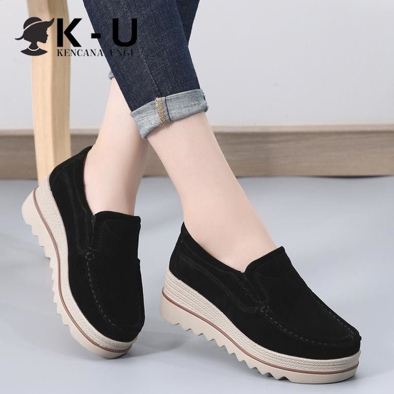 Ladies Shoes Flat Shoes For Women Soft Bottom Increase Wedges Shoes Fashion High Heels Wedges
