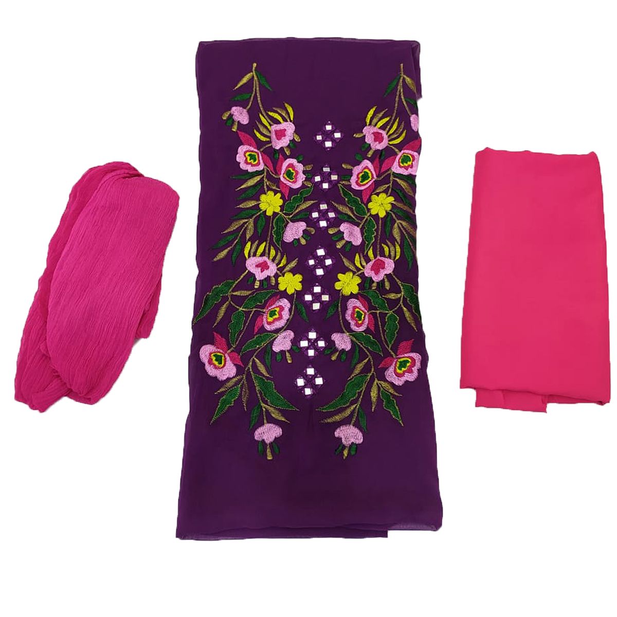Jorjet/Georgette Indian Unstitched Salwar Kameez For Women {3 Piece}