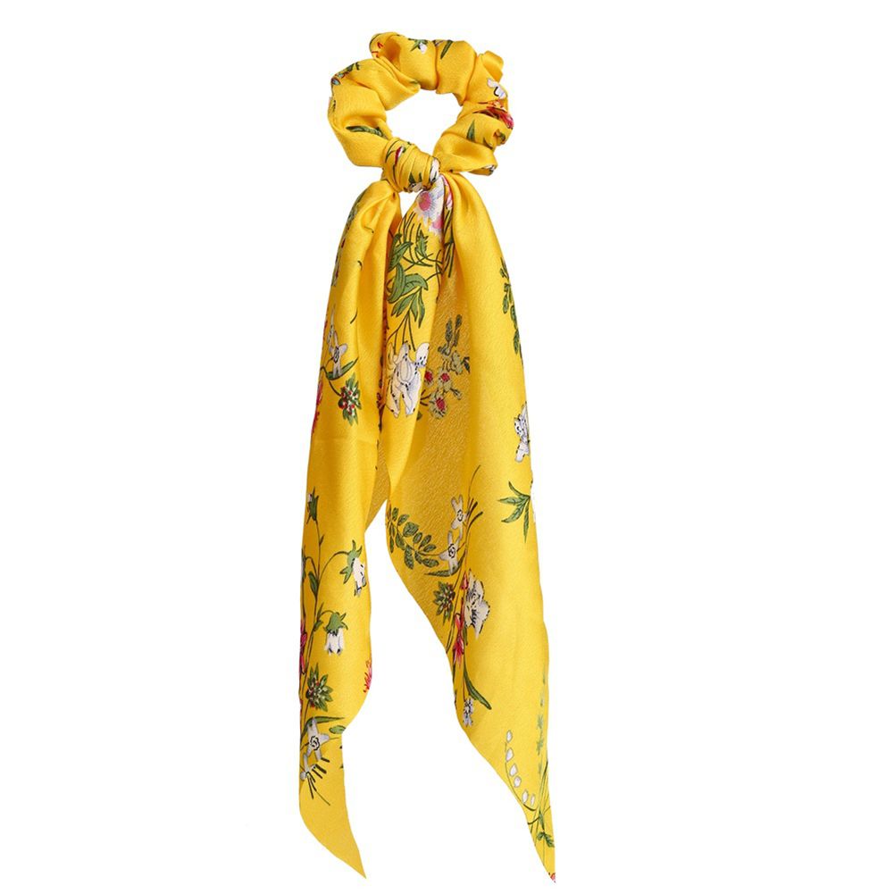 Yfashion Women Hair Bands Fabric Floral Pattern Retro Style Ponytail Streamer Hair Rope color:ay