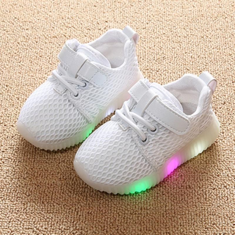 Multi-color LED Glowing Sports Casual Running Shoes Children Mesh Solid Shoes Kids Outdoor Sports Shoes Sneakers Fashion 1-6T