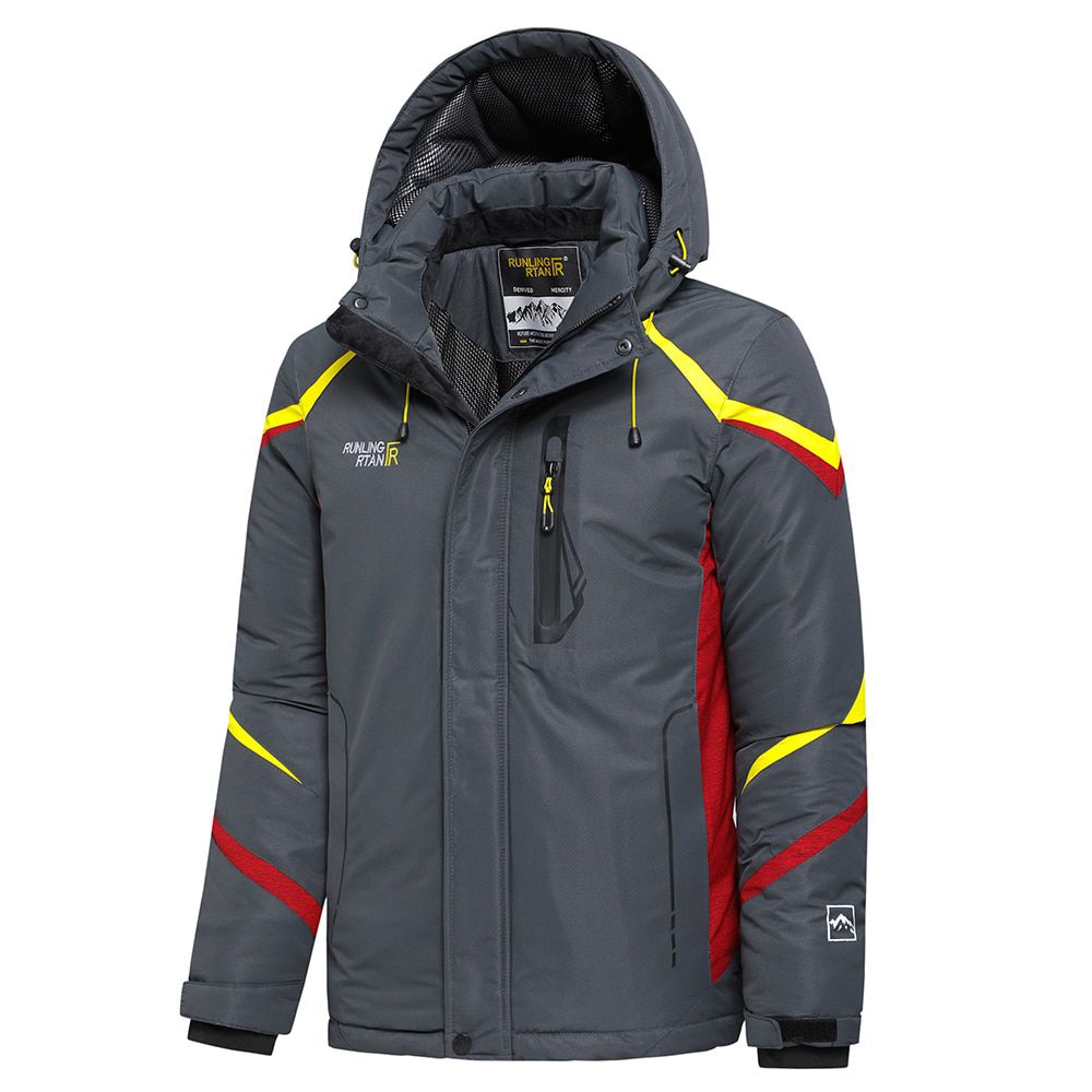 Men Winter Outdoor Jet Ski Snow Warm Parkas Jacket Coat Men Outwear Casual Hat Waterproof Thick Fleece Parka Men