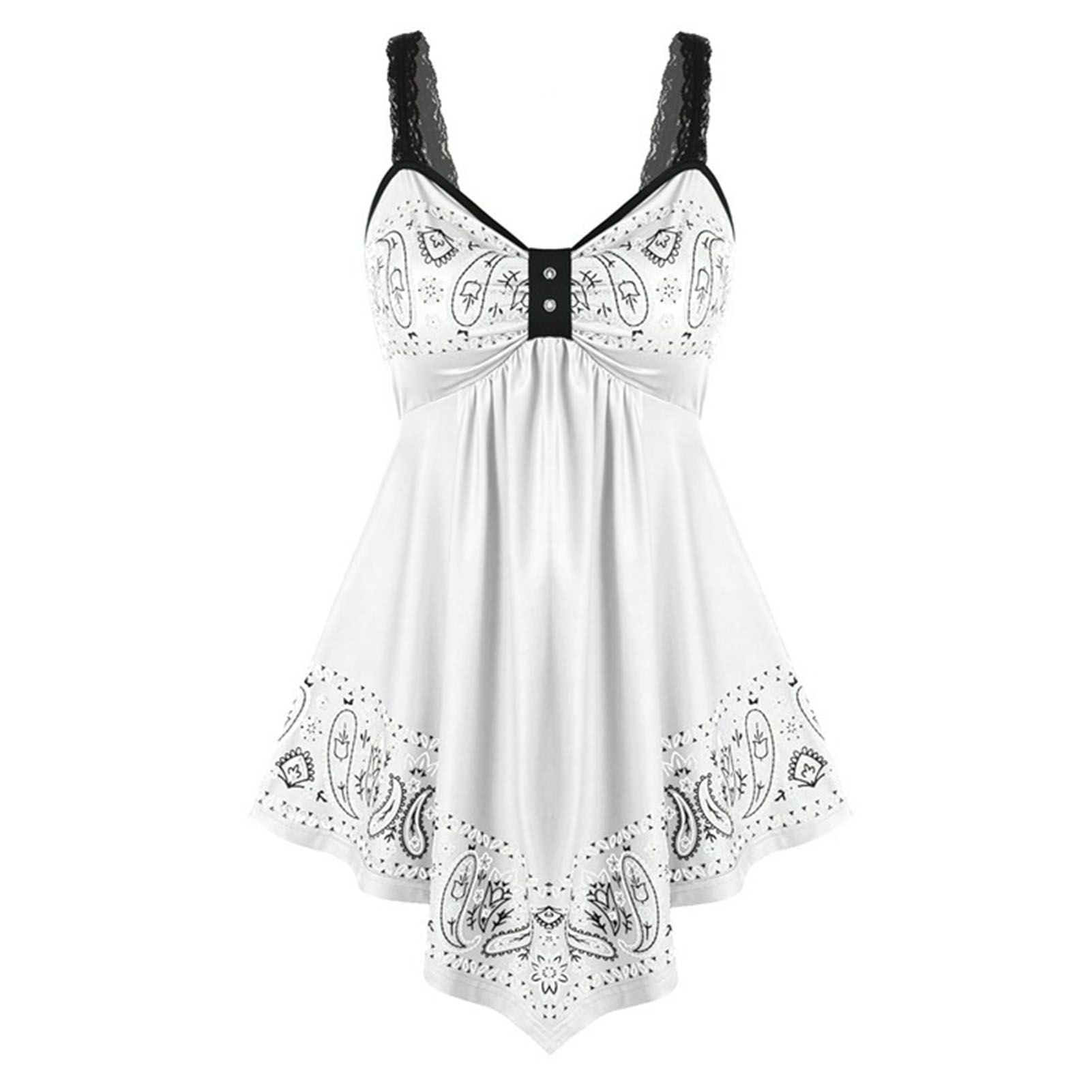 Summer Dress High Waist Ethnic Style Print Summer Sling Dress
