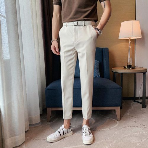 2021 Men Suit Pants 2021 Spring Pure Color Business Casual Formal Pants Slim High Quality Men's Fashion Classic Men's Suit Pants