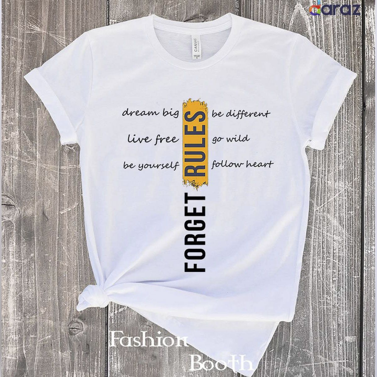 white Forget Rules Short Sleeves T-Shirt For Men