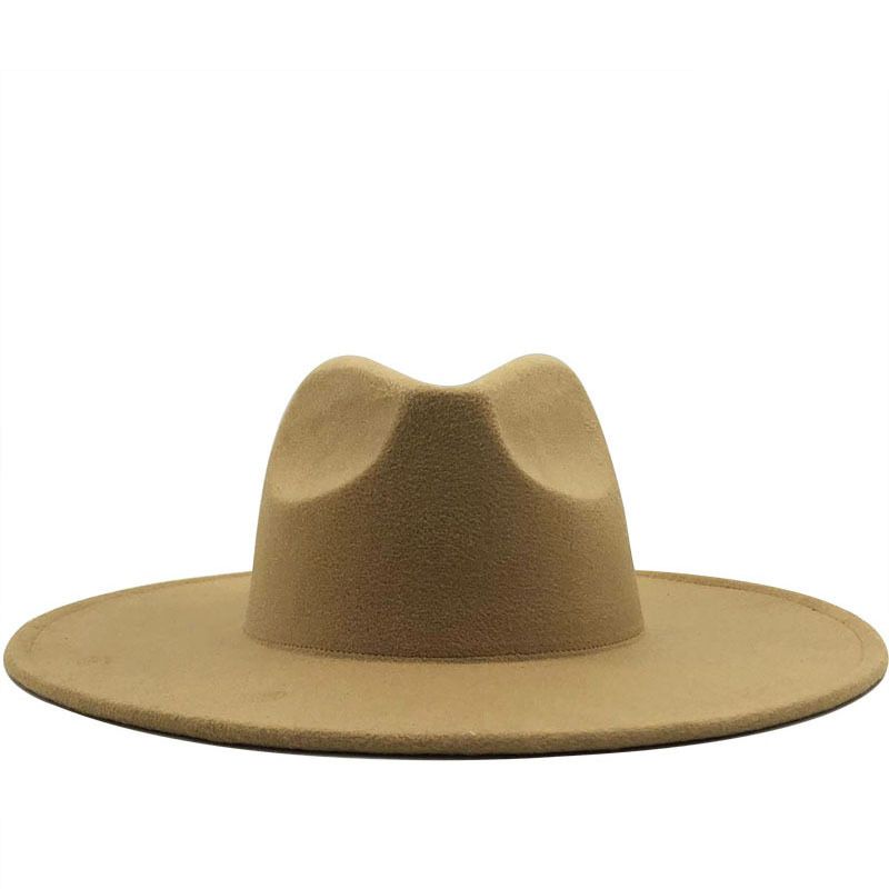Classical Wide Brim Fedora Hat Black white Wool Hats Men Women Crushable Winter Hat Derby Wedding Church Jazz Hats