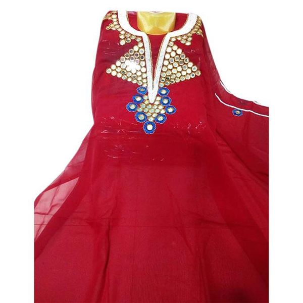 Unstitched Maroon Georgette Salwar Kameez