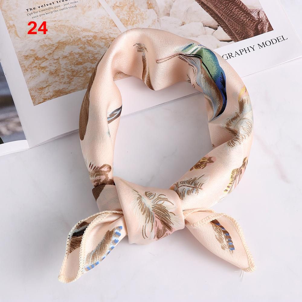 【BestGO】Vintage Silk Feel Satin Women Square Scarf Handkerchief Bandana