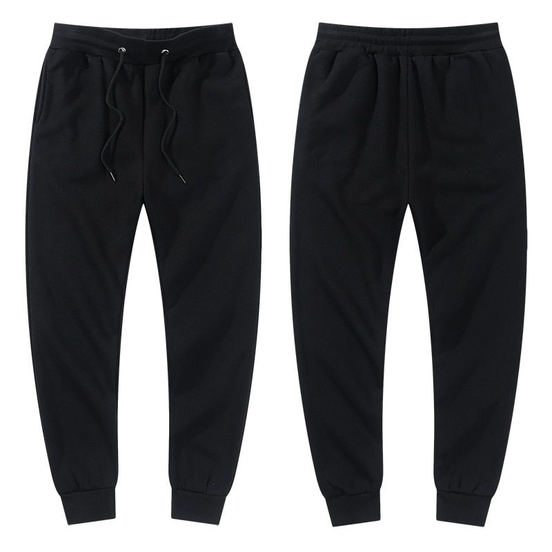 Pantsuits Men and Women Winter Casual Pants Korean Fashion Jogging Autumn Black White Sport Pants Solid Color Daily Sweatpants
