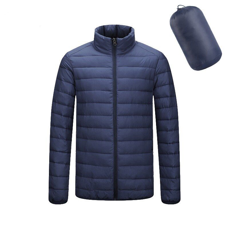 Autumn Winter Casual Ultra-Thin Jacket Men Warm Down-Cotton Portable Parkas Fluffy Hooded Coat Breathable Waterproof Jacket