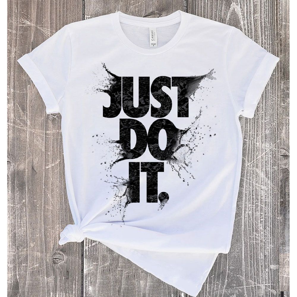 Summer Men T-Shirt, Just do it White T-Shirt