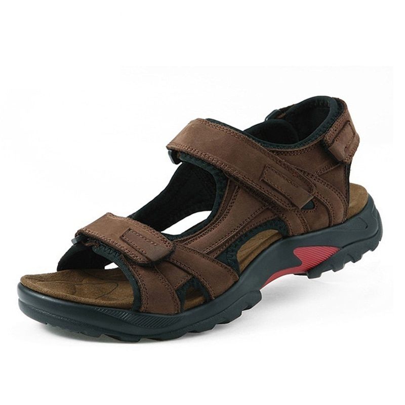 2021 men sandals summer shoes  leather sandals beach shoes men cow leather sandals good quality plus size 38-48