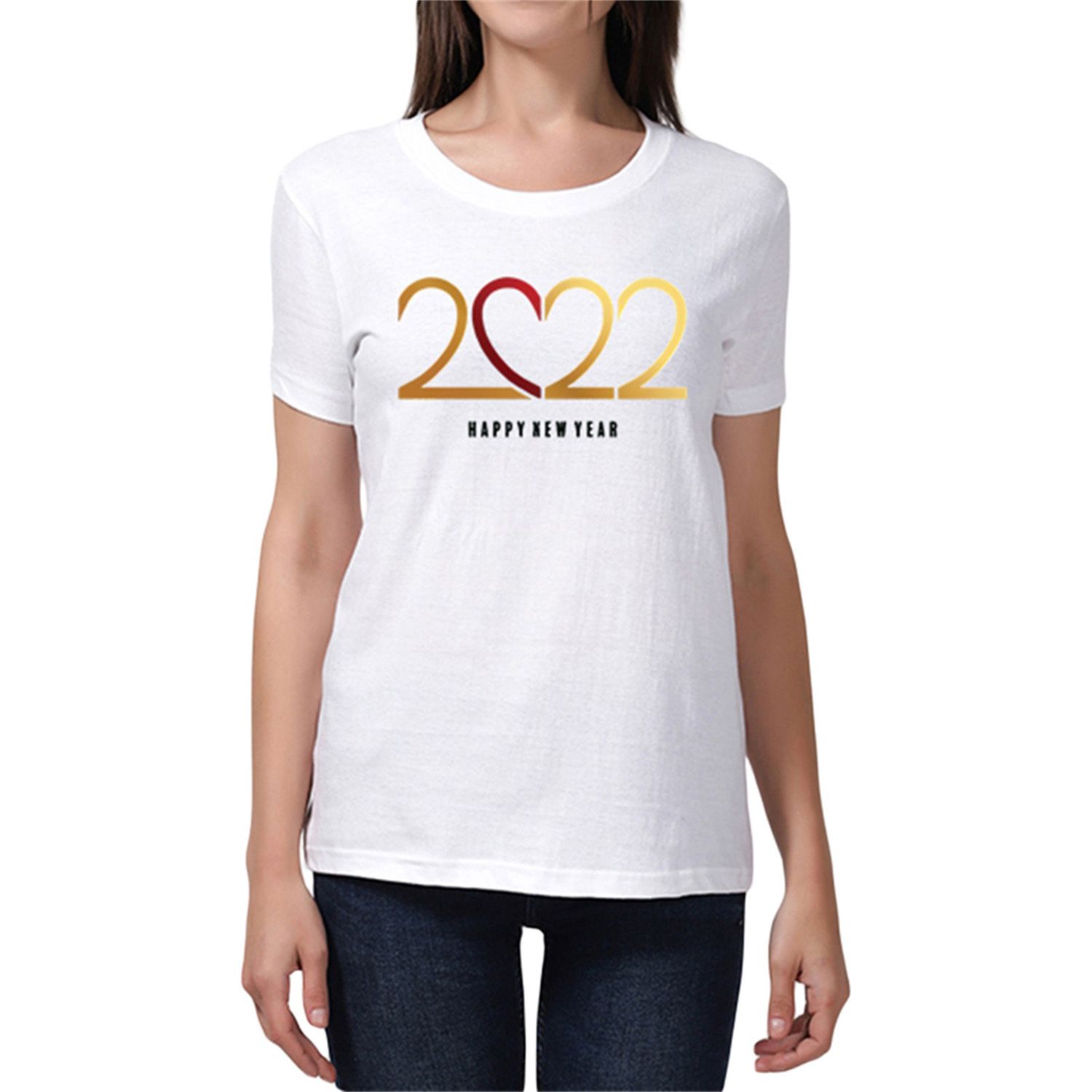 Women Summer T-Shirt, Short Sleeve Heart Number Valentine’s and New Year Style Tops, Ladies O-Neck Loose Casual Shirt
