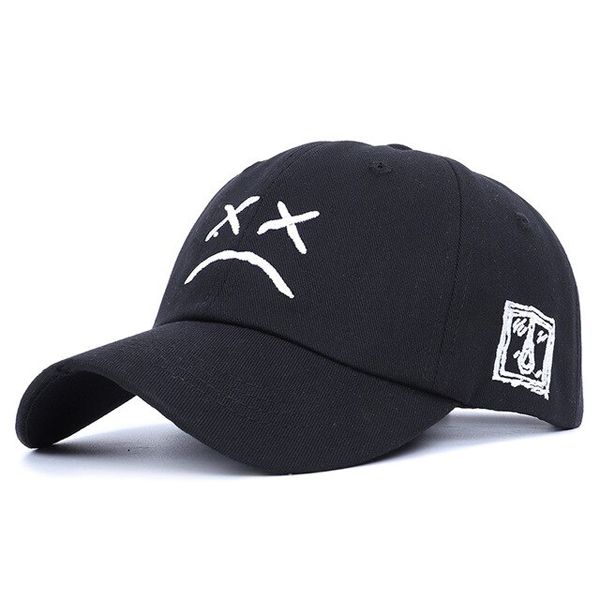2020 Embroidery  Cotton Baseball Cap Women Men Sad face Hat xxxtentacion Hip Hop Cap Golf Love lil.peep Snapback