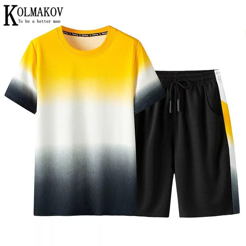 Yellow&Black Printed Summer Combo T-Shirt & Pant for Men - T-Shirt - T Shirt For Man - T Shirt For Man - T Shirt For Man