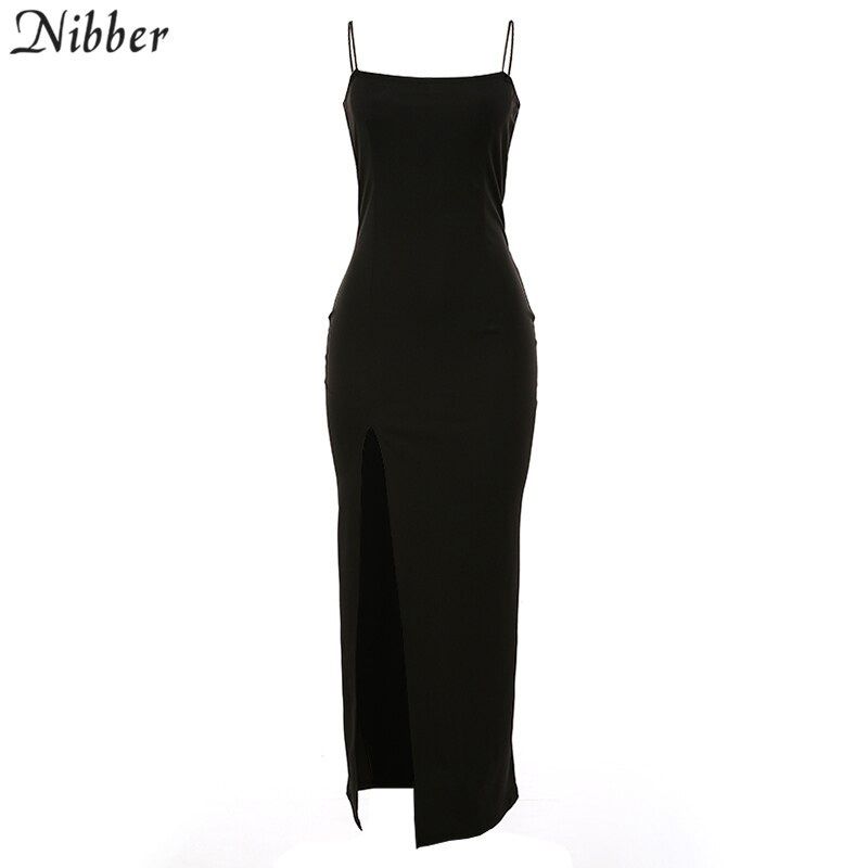 Nibber red black New year christmas party long dresses women spring Basic bodycon lace up stretch Slim midi dresses femme