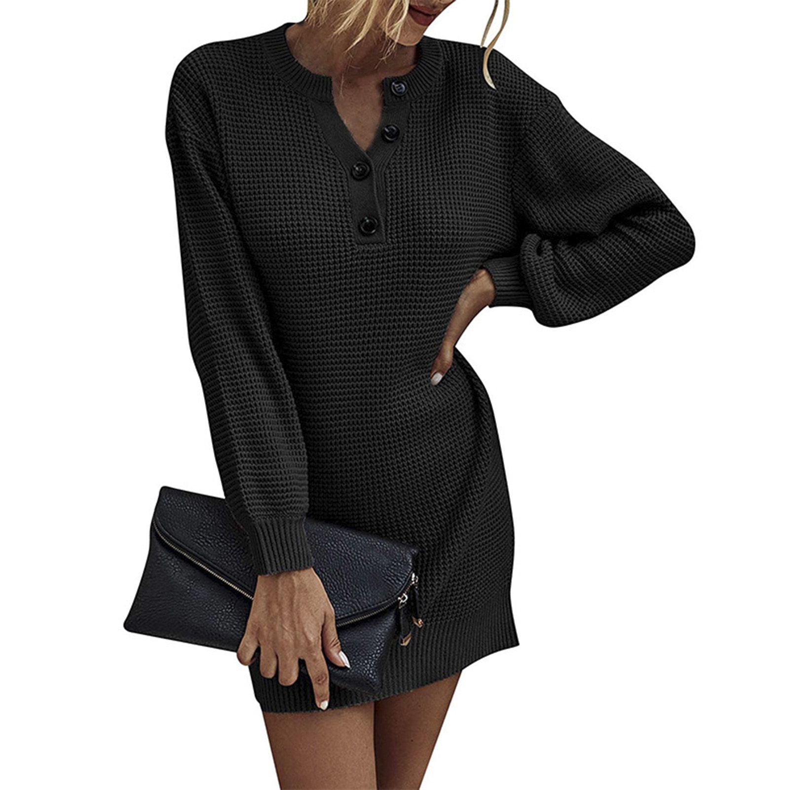 Lady Dress Anti-pilling Casual Sweater Dress