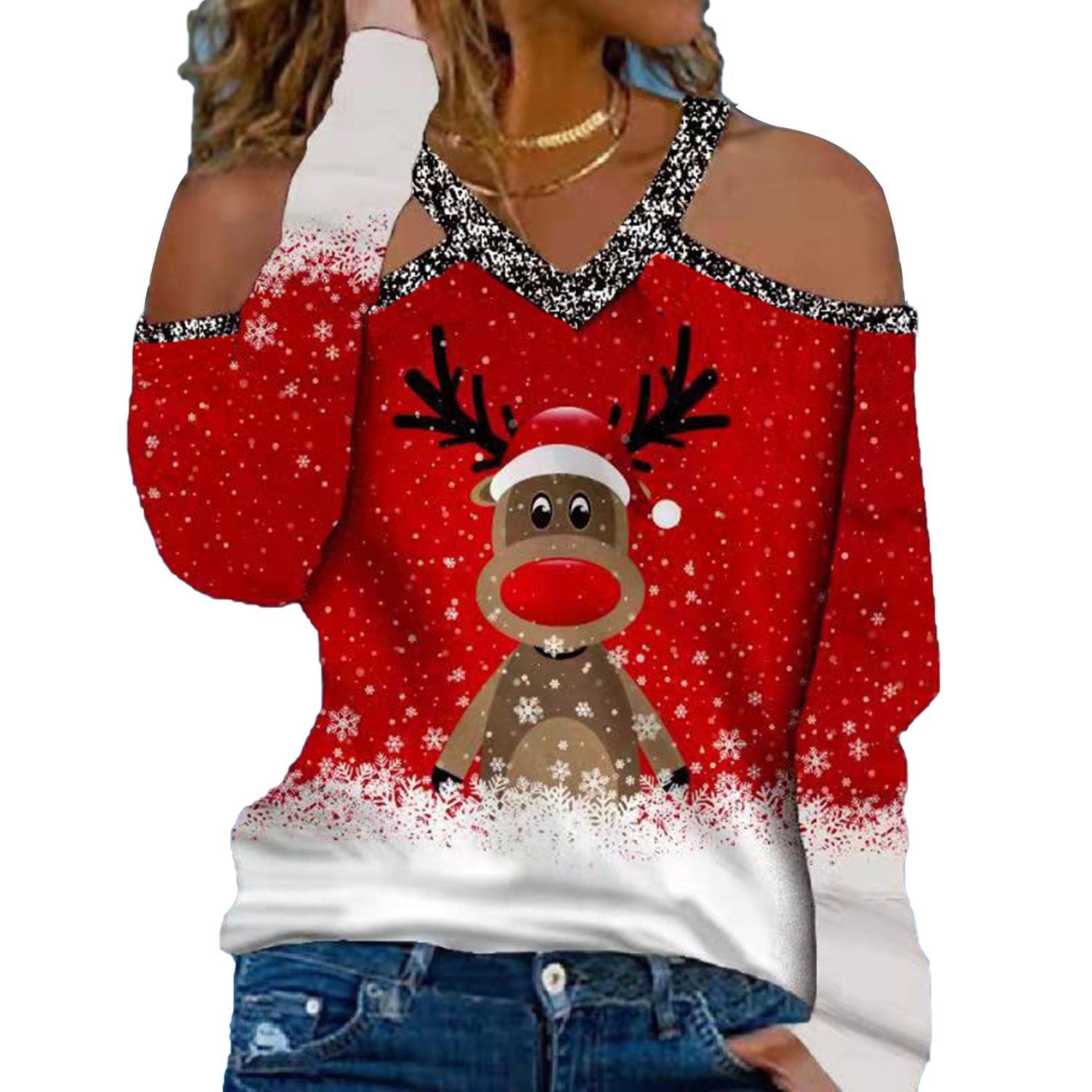 Women Top Loose Holiday New Year Shirt