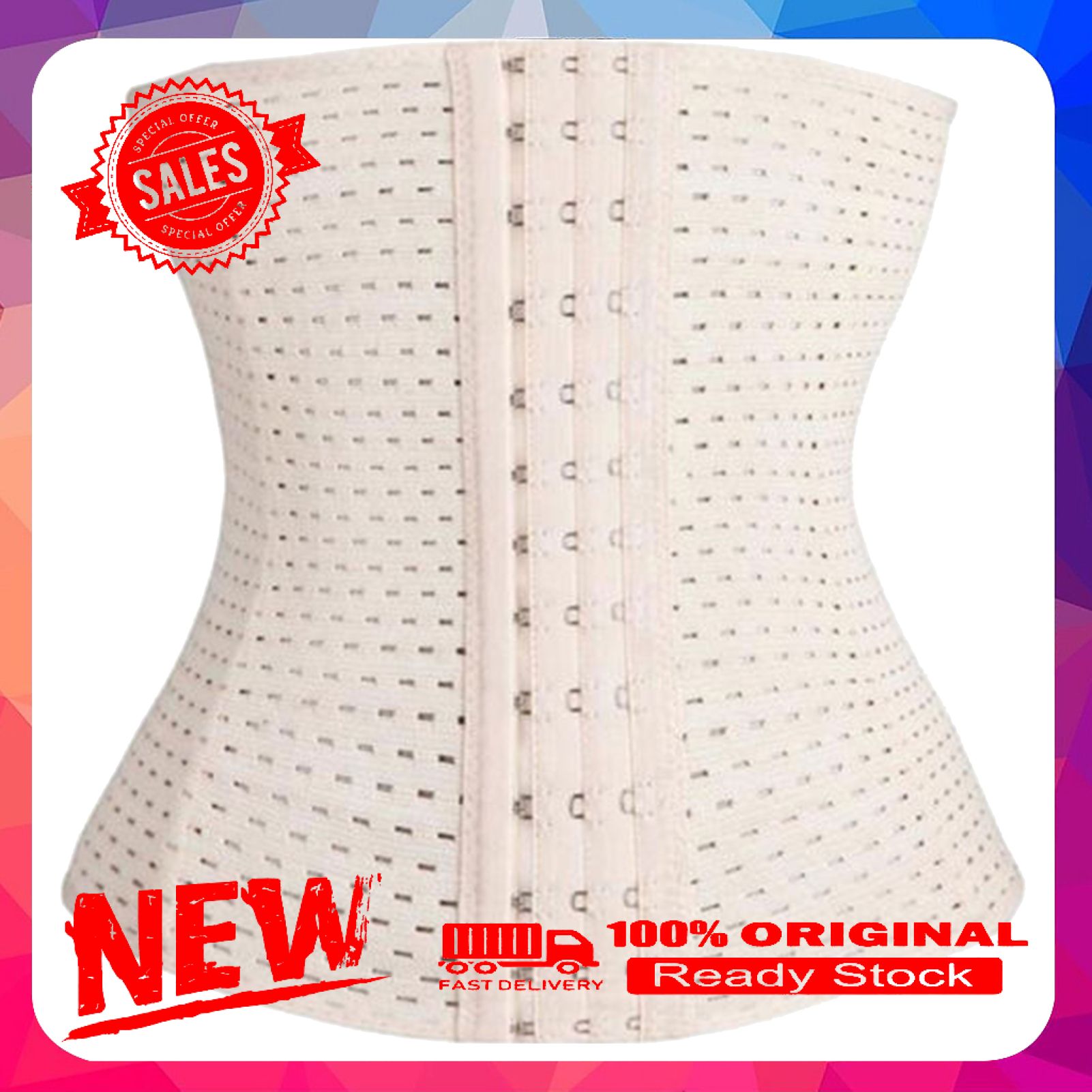 Vist Fox Corset Cincher Hollow Out Flatten Abdomen Polyester Women Body Shaper Belt for Workout