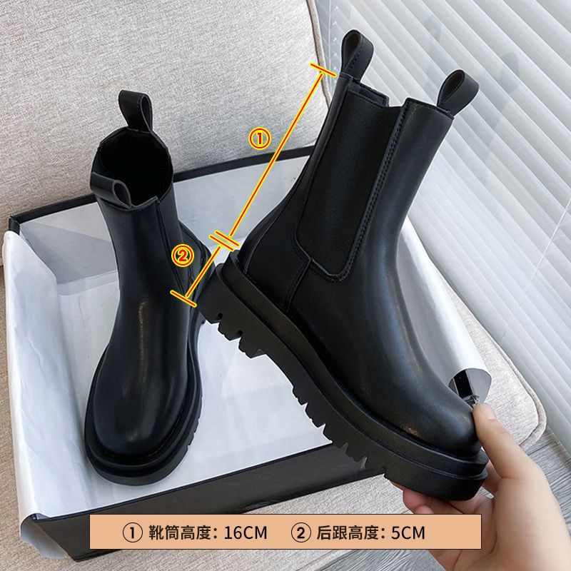 Martin boots women 2021 new summer short boots British style mid-tube spring and autumn single boots thick-soled Chelsea smoke boots