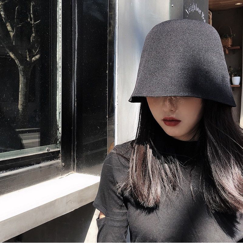 Women Multicolor Yellow Brief Fishermen Round Dome Temperament Fashion Tide All-match Spring Autumn 2020 1T040