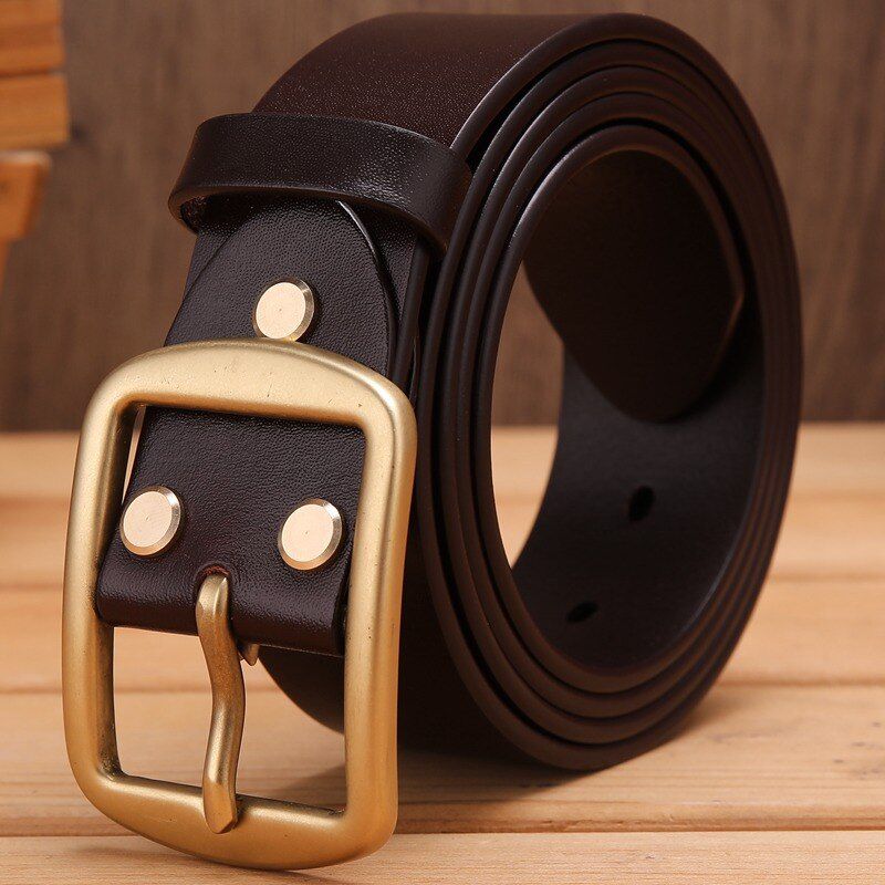 Camel vegetable tanned belt solid brass bucklemens belts luxury full grain leather cowboy 140