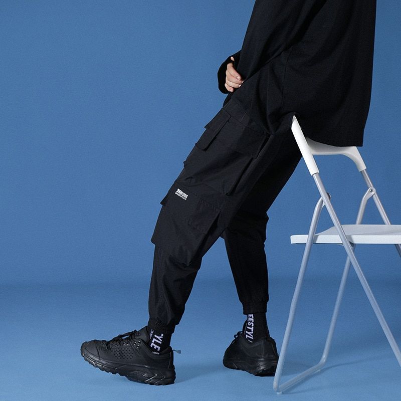 Men Jogger Pants Streetwear Mens Cargo Pants Overalls Pockets Hop Joggers Sweatpants Male Black Fashions 5XL