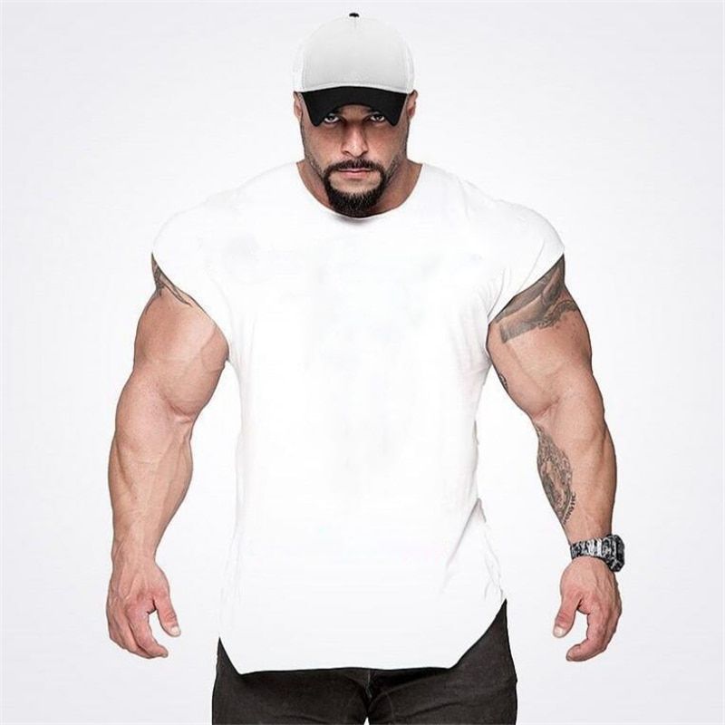 Brand Plain Cotton Bodybuilding Clothing Mens Fitness TaTops Male Summer Sleeveless Tanktop Muscle Shirts Vests Undershirts