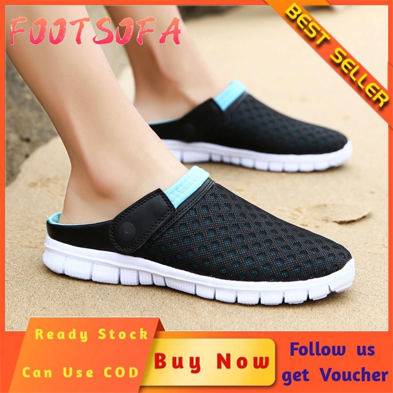 Waterproof Skid-proof Lazy Shoes Summer  New Korean Fashion Mens Shoes Light Footwear Breathable Beach Young Sandals
