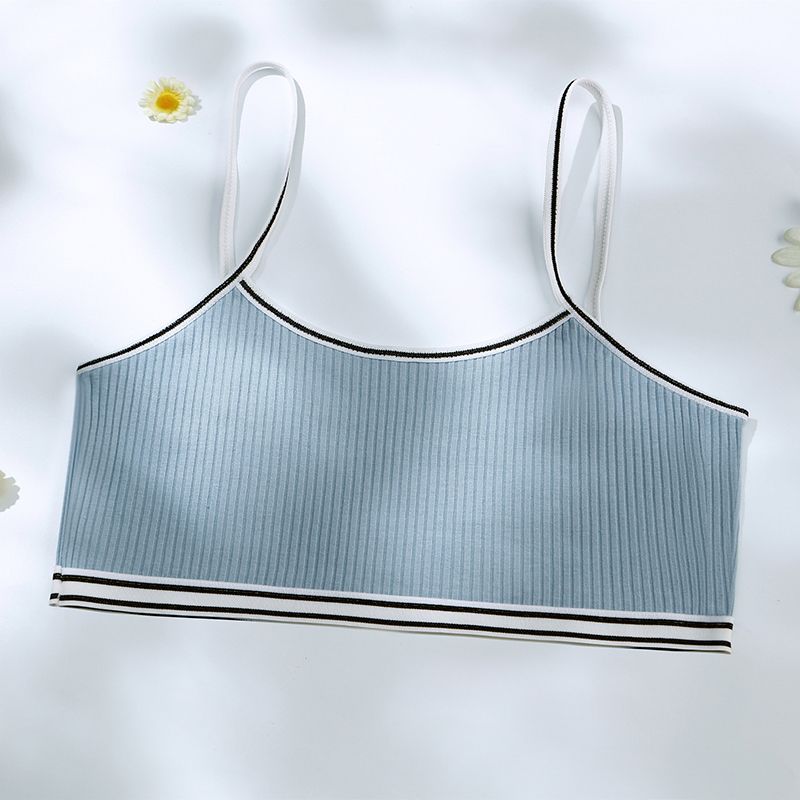 Soft Cotton New Simple Undergarments Sports Top for Girls Striped Brazier Fashion Women's Comfort Lingerie Breathable Tube Top Bras Teenager