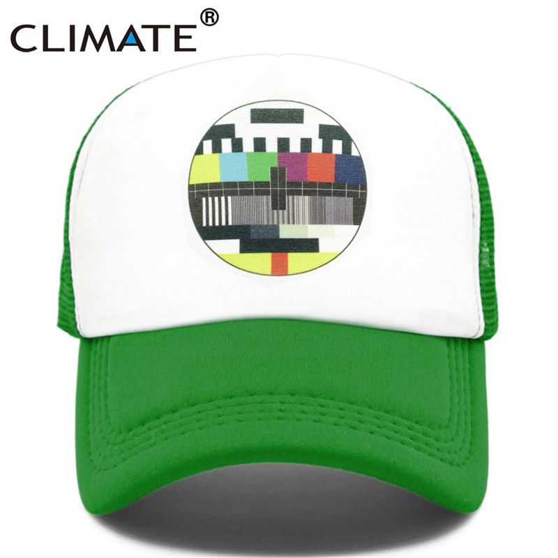 CLIMATE Trucker Cap Hat Men TV No Signalisation Caps Summer Cool Trucker Caps Funny Mesh Net Cool Caps Hat