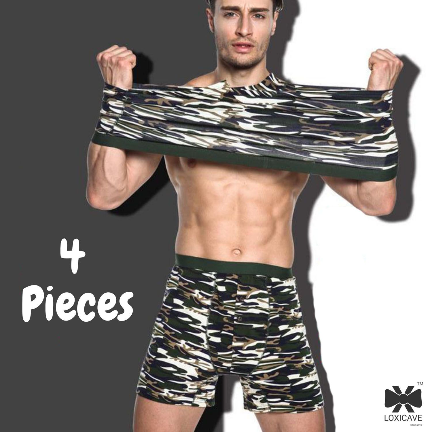 4 Pieces 4 Color Imported China Men's Boxer Briefs Underwear for Boys Youth Shorts Leg Comfort Soft Sports shorts Boxer101