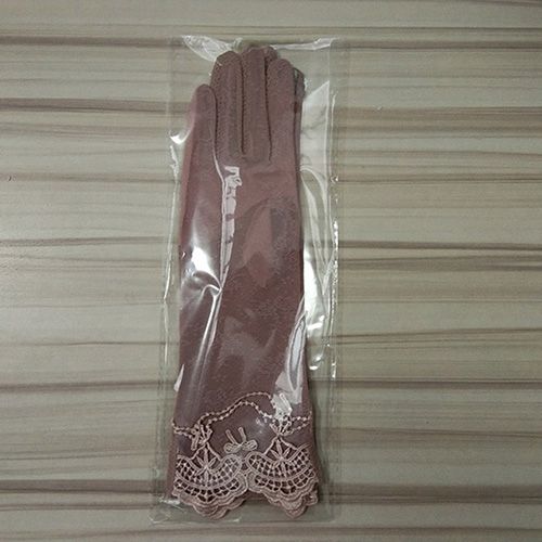 Sunscreen gloves non-slip lace ice silk gloves female thin section summer UV touch screen driving long gloves 03K-Palm width 8cm