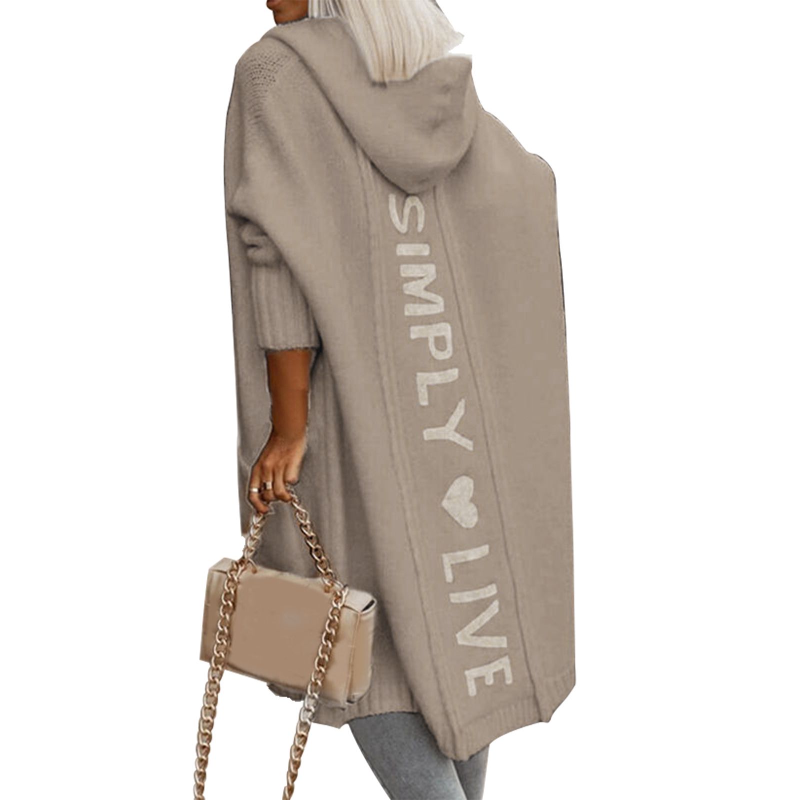 Sweater Coat Long Sleeve Long Pure Color Sweater Coat