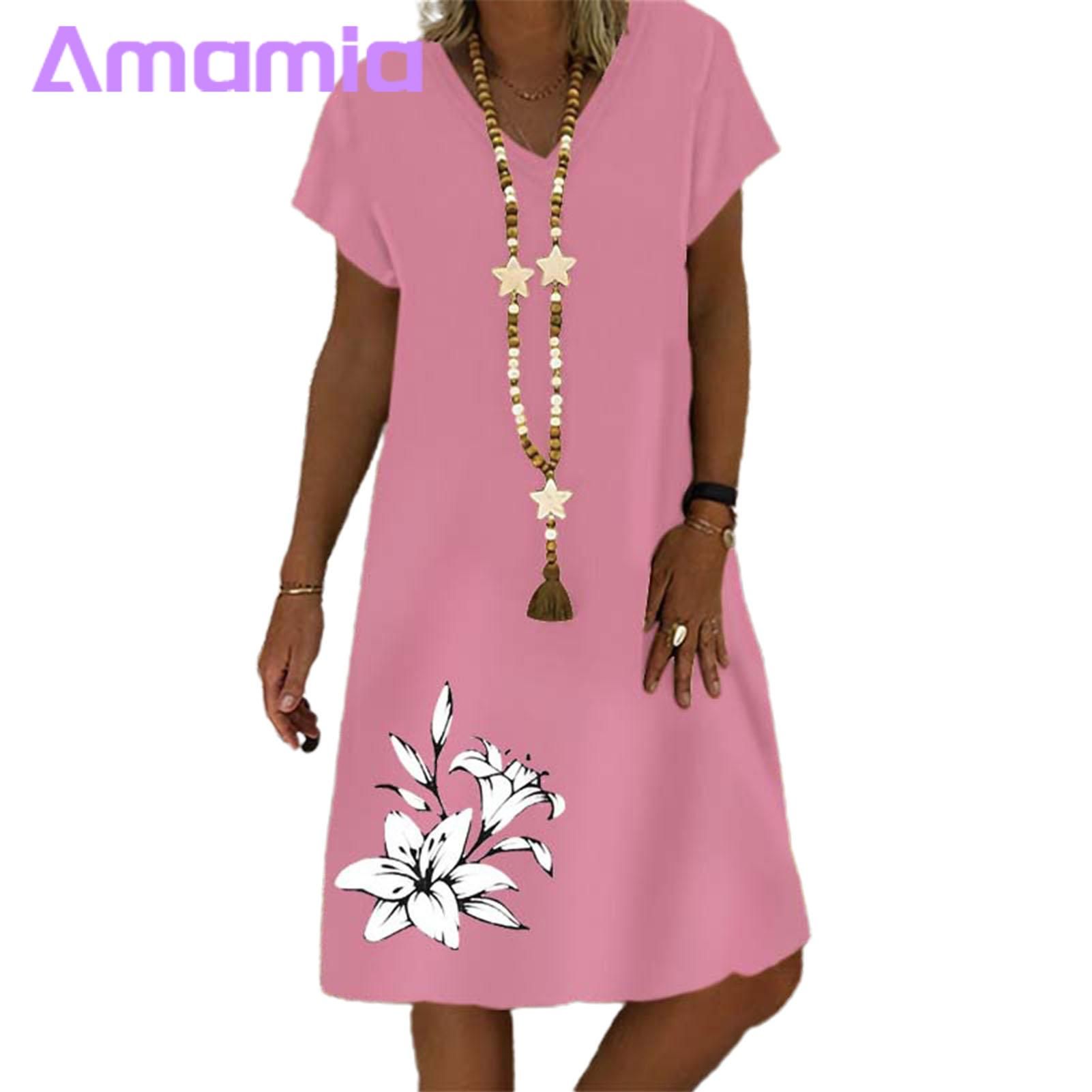 Amamia Ladies Dress Printing Loose Fit Women Dress